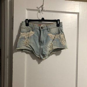 High waisted jean shorts